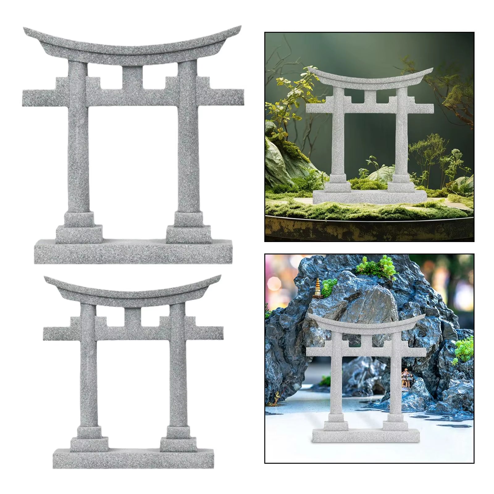 Japan Torii Gate Shrine Model Figurine Versatile Landscape Ornament for Bonsai Craft Decor Waterproof Lightweight Sturdy