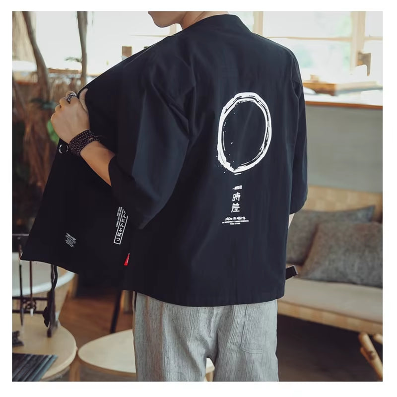 Kimono Cardigan Men Japanese Obi Male Yukata Men'S Haori Japanese Samurai Clothing Traditional Japanese Clothing FZ2014