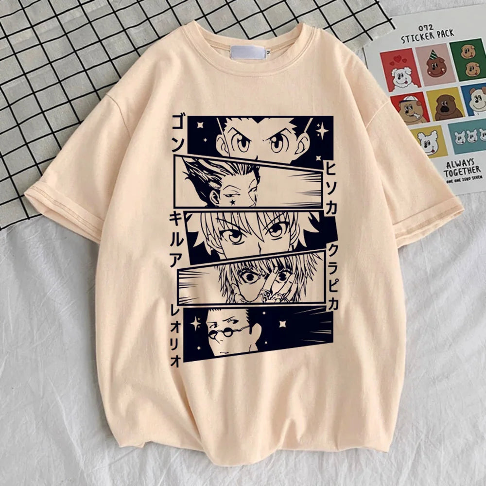 Hunter X Hunter T-Shirt Women Kawaii Harajuku Aesthetic Anime Breathable Gothic T-Shirt Comfortable Aesthetic Anime Grunge Punk