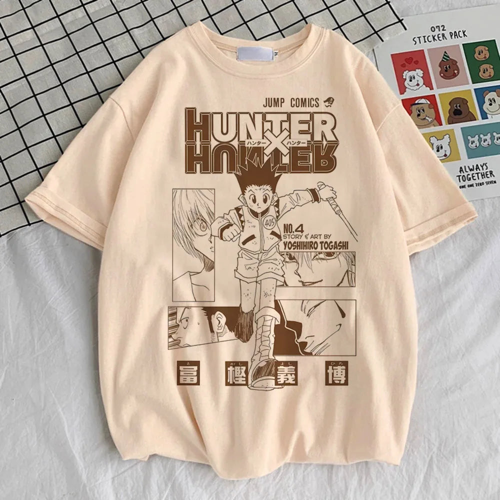 Hunter X Hunter T-Shirt Women Kawaii Harajuku Aesthetic Anime Breathable Gothic T-Shirt Comfortable Aesthetic Anime Grunge Punk
