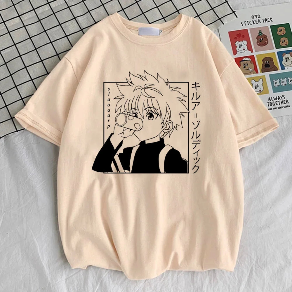 Hunter X Hunter T-Shirt Women Kawaii Harajuku Aesthetic Anime Breathable Gothic T-Shirt Comfortable Aesthetic Anime Grunge Punk